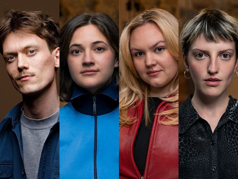 Von links nach rechts: Lukas Schöppl, Foto © Jakob Fliedner; Anja Jemc, Alina Kesselbacher, Caroline Szivak, Foto © Linda Tomschiczek